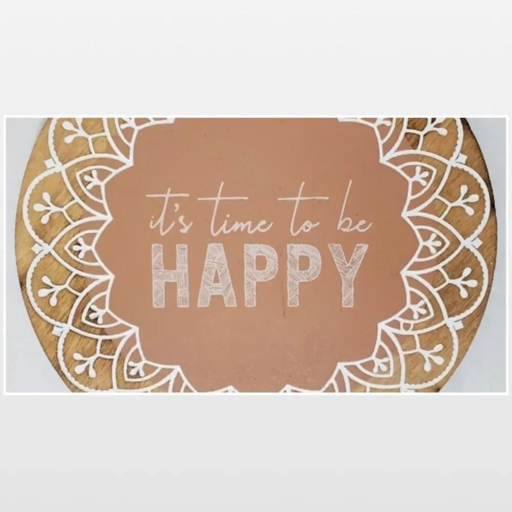 New Be Happy Wood Home Sign